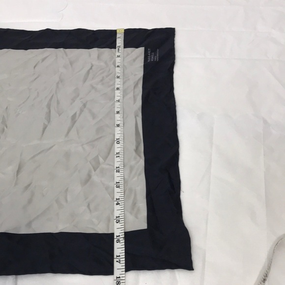 Margaret Howell Black and Grey Silk Block Print Scarf - Picture 6 of 7